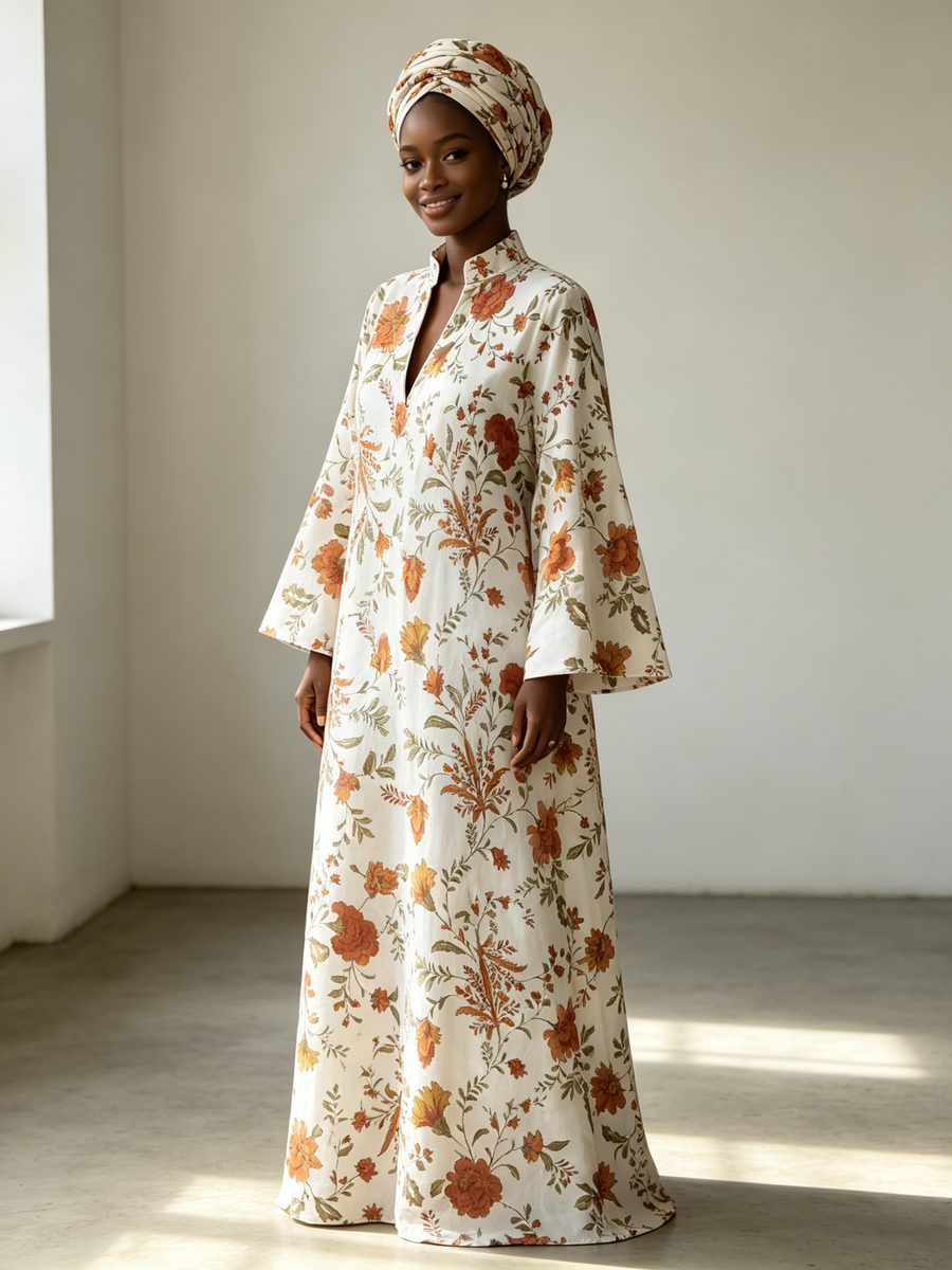 FZ-CP-120 · White Orange Floral