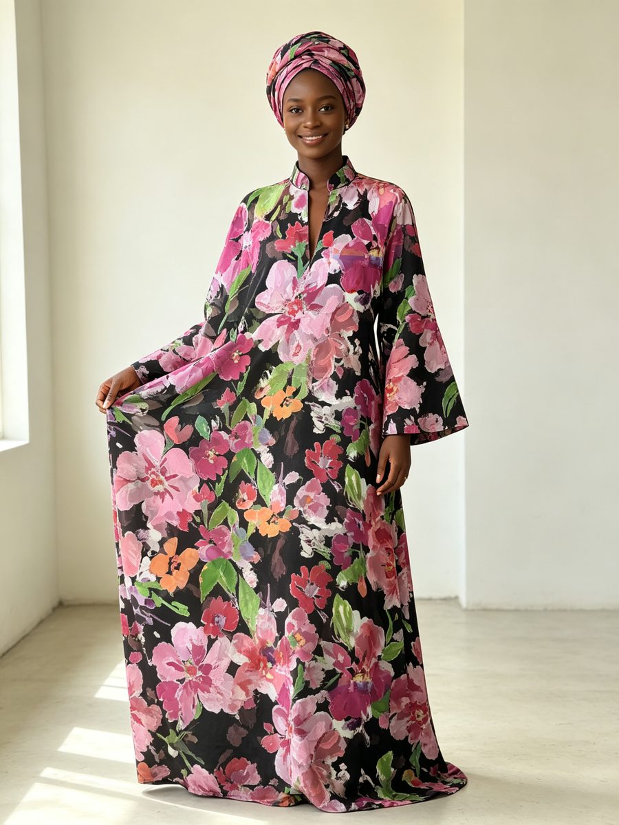 FZ-CP-122 · Black Color Floral