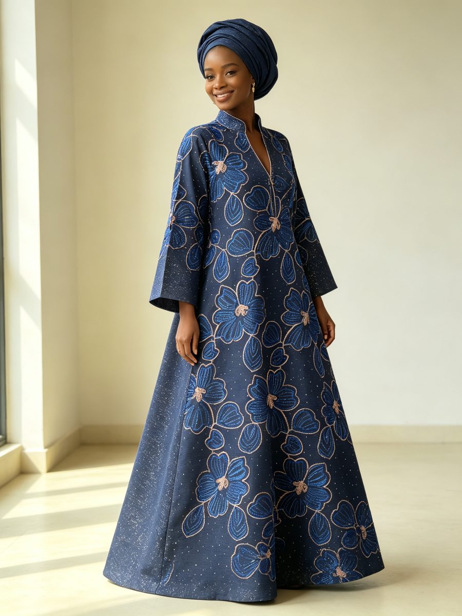 FZ-CP-158 · Navy Blue Big Floral