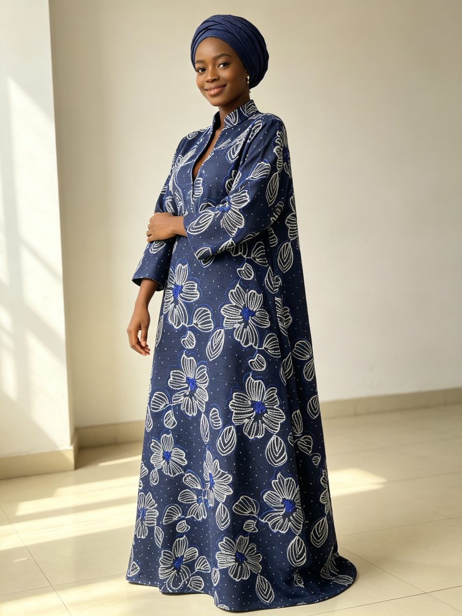 FZ-CP-159 · Navy Blue White Floral