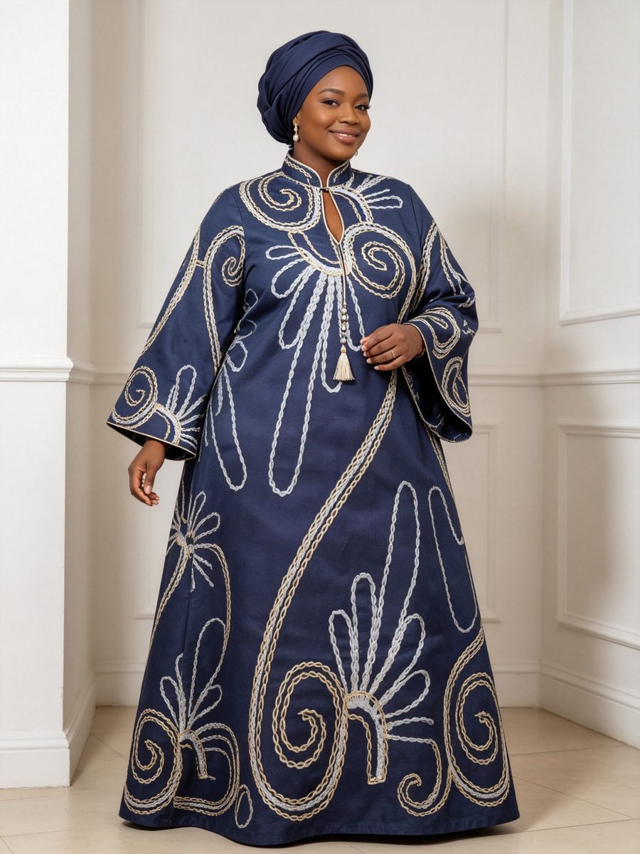 FZ-CP-038 · Navy Cord Embroidery