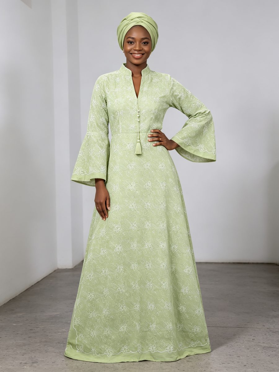 FZ-CP-042 · Lime Outline Cutwork