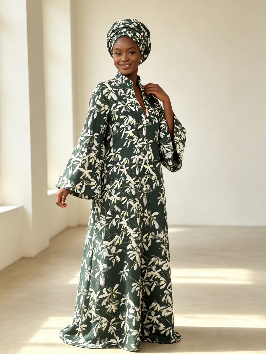 FZ-CP-080 · Green White Floral